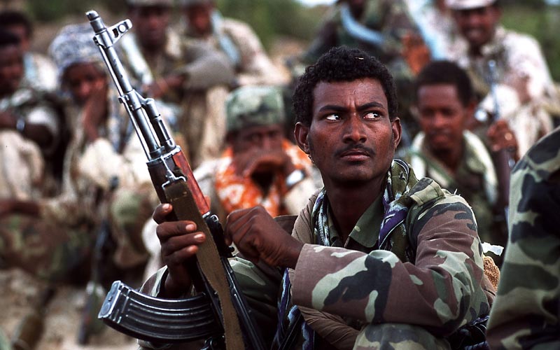 Eritrean soldiers resting